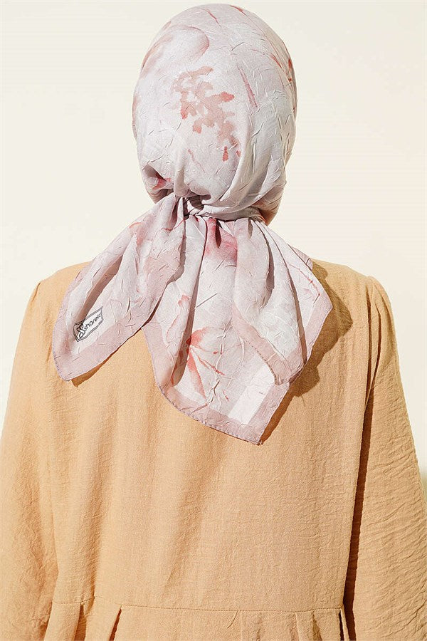 Verona Patterned Bamboo Crash Scarf Light Mink