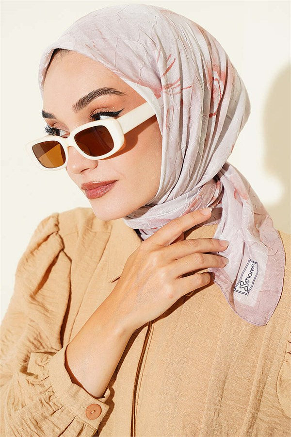 Verona Patterned Bamboo Crash Scarf Light Mink