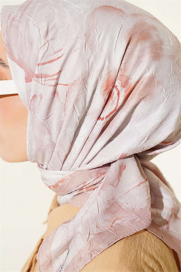 Verona Patterned Bamboo Crash Scarf Light Mink