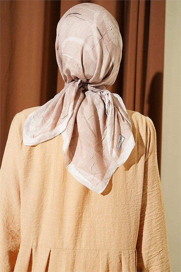 Verona Patterned Bamboo Crash Scarf Beige