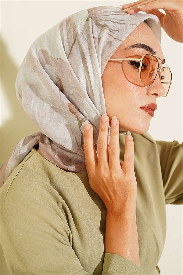 Verona Patterned Bamboo Crash Scarf Beige Mink