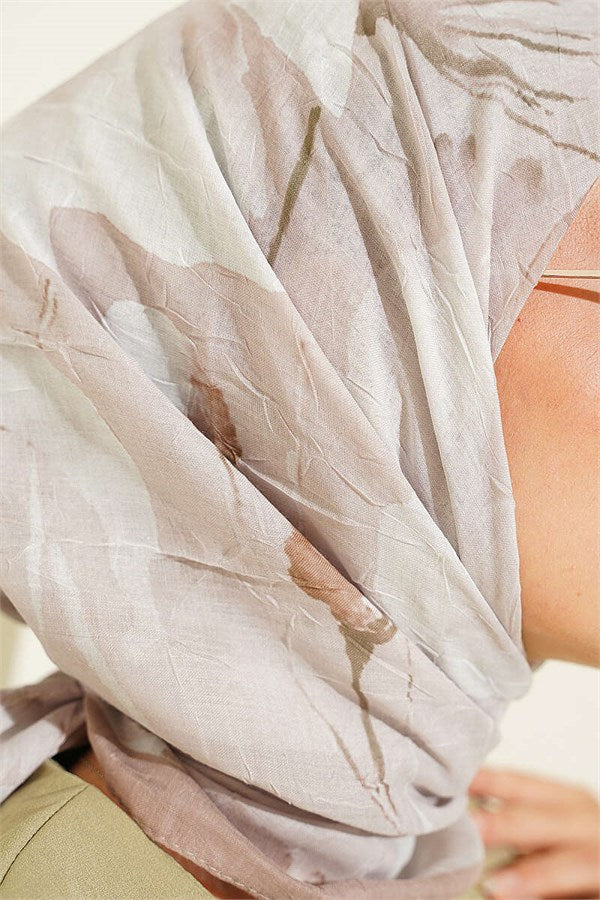 Verona Patterned Bamboo Crash Scarf Beige Mink