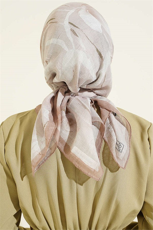 Verona Patterned Bamboo Crash Scarf Beige Mink