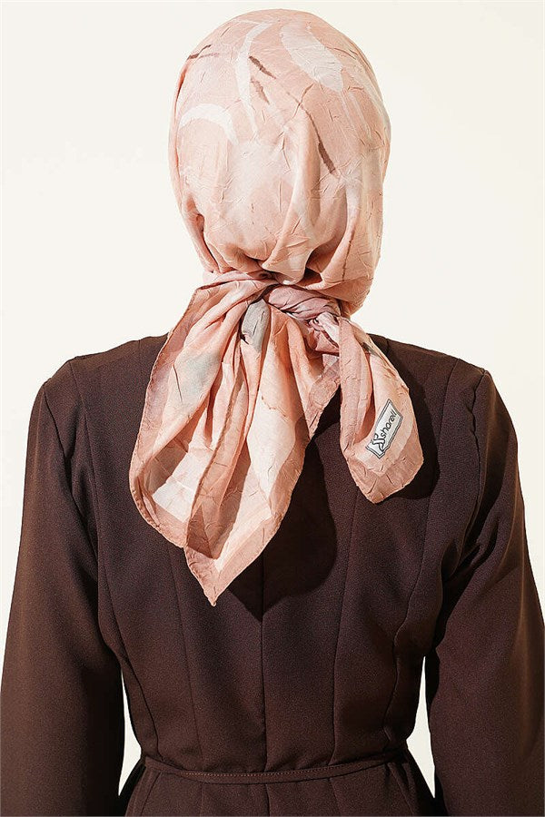Verona Patterned Bamboo Crush Scarf Camel