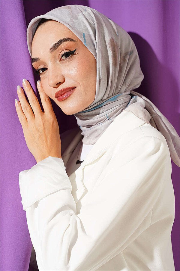 Verona Patterned Bamboo Scarf Sand Beige