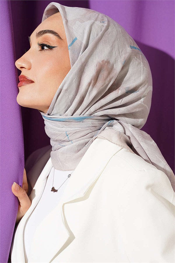Verona Patterned Bamboo Scarf Sand Beige