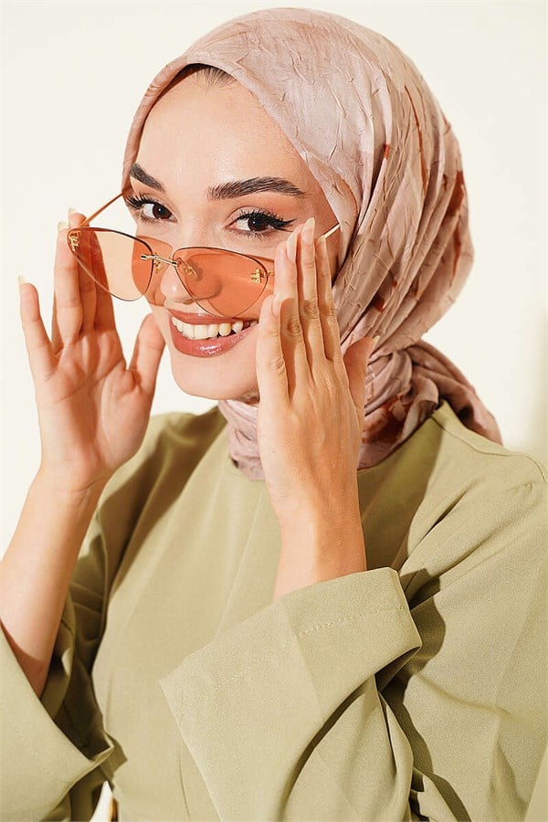 Verona Patterned Bamboo Crush Scarf Latte