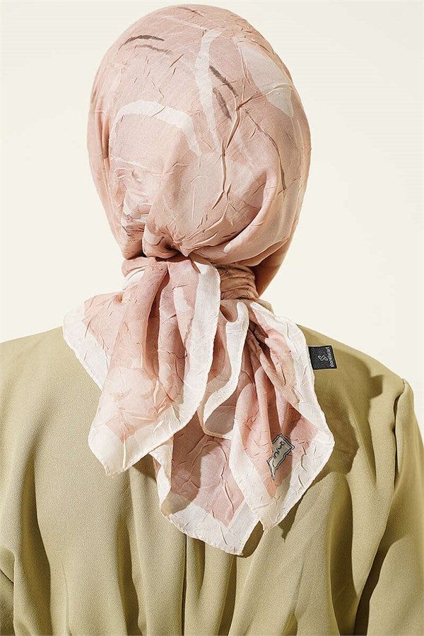 Verona Patterned Bamboo Crush Scarf Champagne