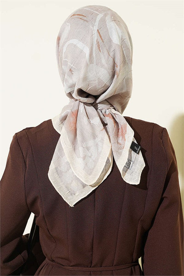Verona Patterned Bamboo Crash Scarf Stone