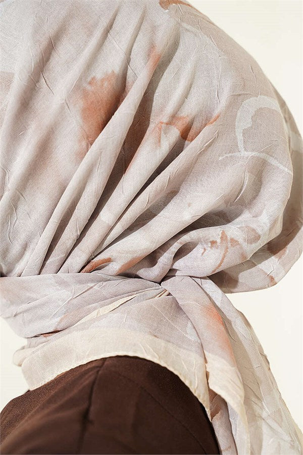 Verona Patterned Bamboo Crash Scarf Stone
