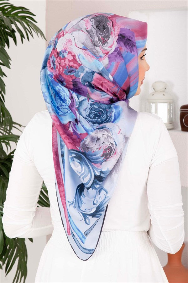 Vintage Rose Pattern Scarf Series, Baby Blue