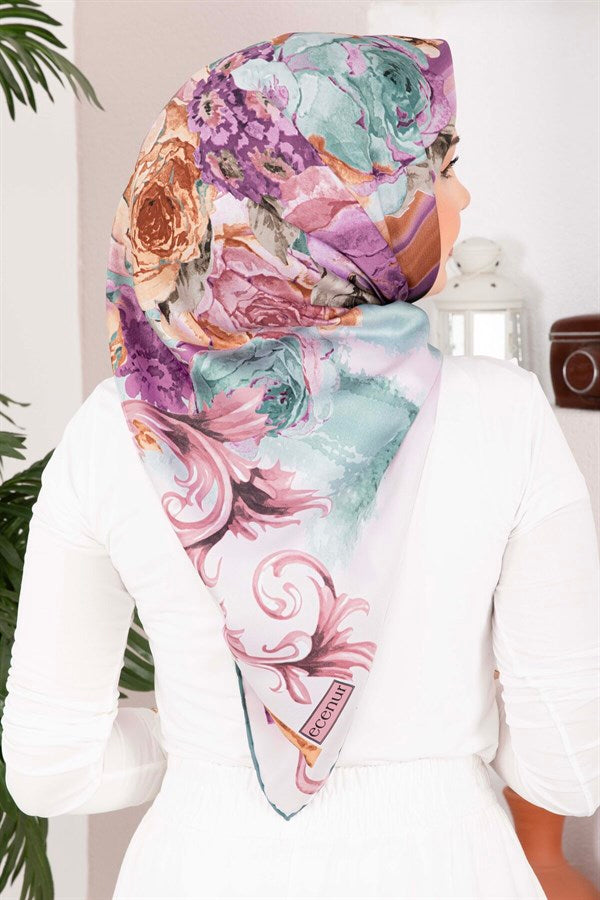 Vintage Rose Patterned Scarf Series Green