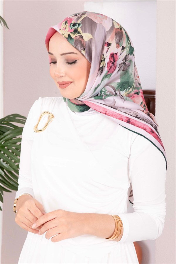 Vintage Rose Patterned Scarf Series Emerald