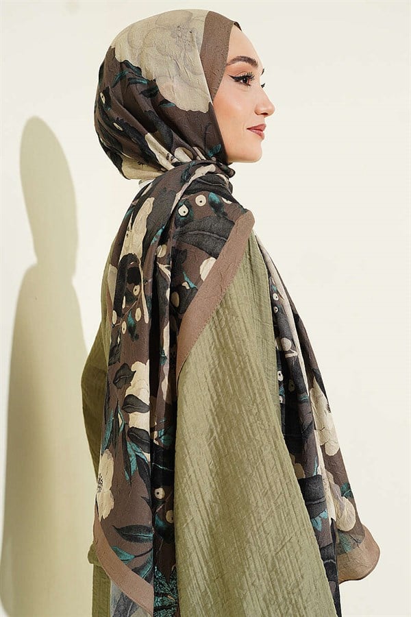 Violet Liva Modal Crush Shawl Henna Green