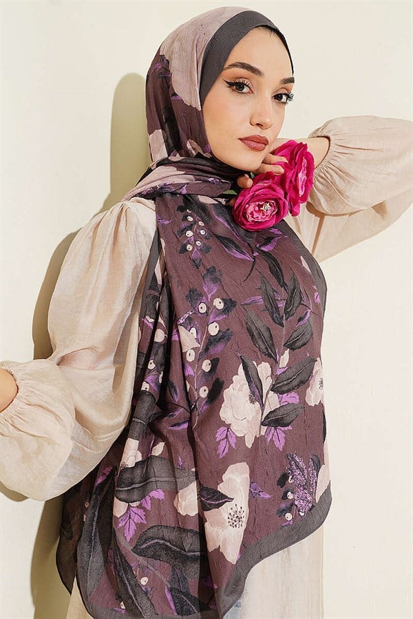 Violet Liva Modal Crush Shawl Dark Mink