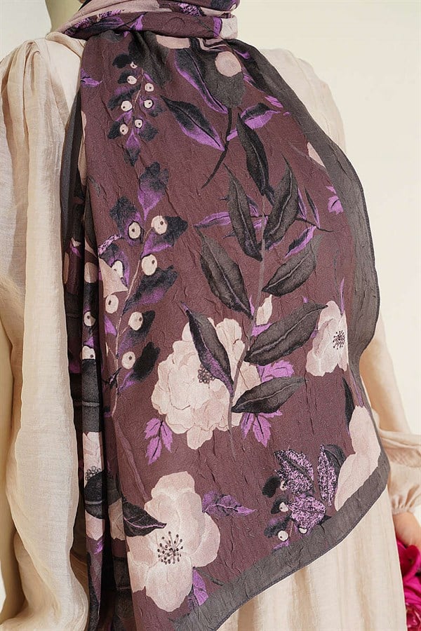 Violet Liva Modal Crush Shawl Dark Mink