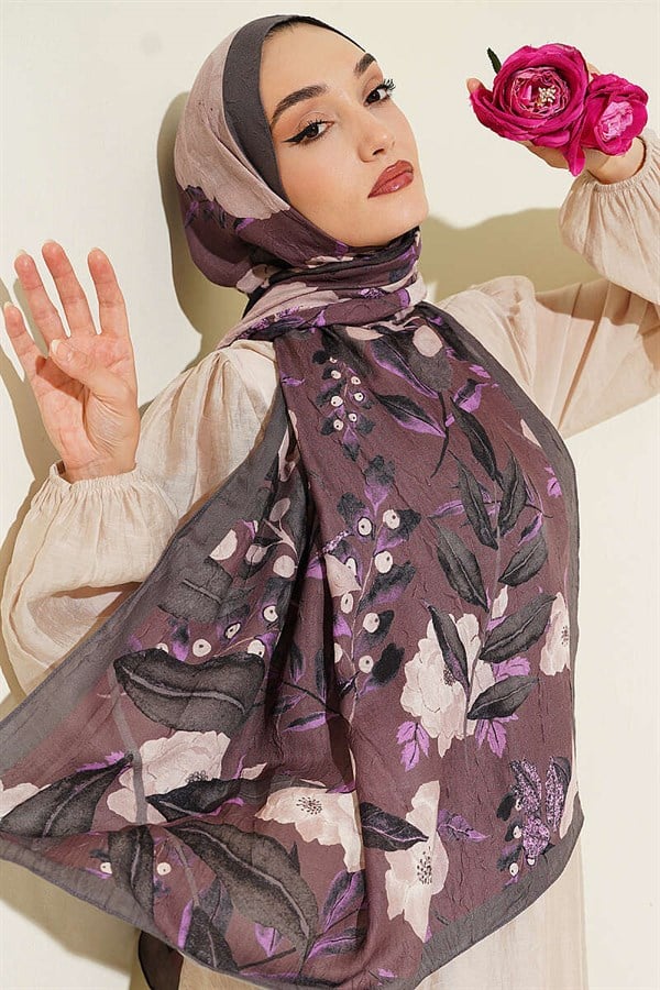 Violet Liva Modal Crush Shawl Dark Mink