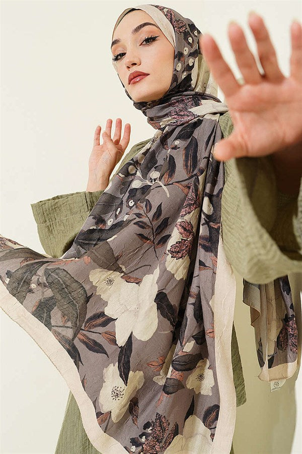Violet Liva Modal Crush Scarf Cream