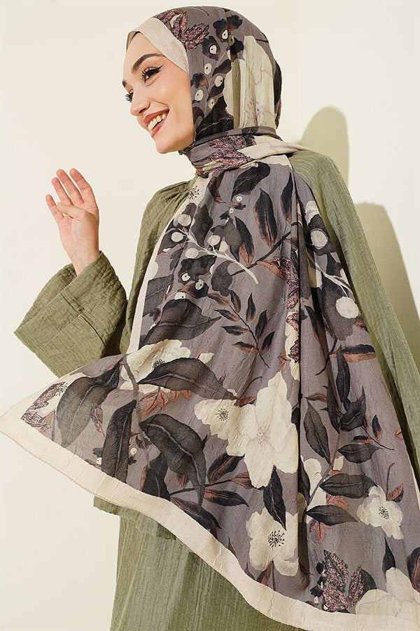 Violet Liva Modal Crush Scarf Cream