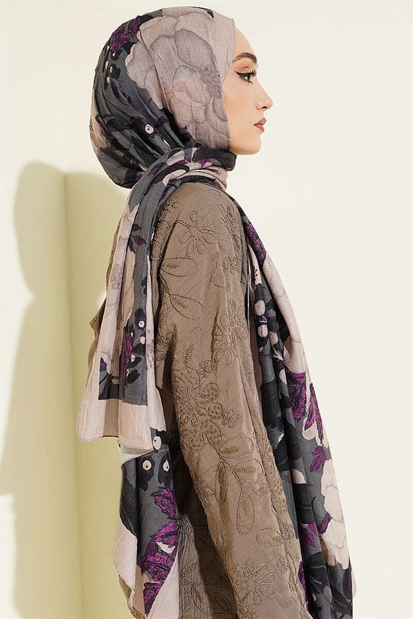 Violet Liva Modal Kraş Shawl Sand Beige