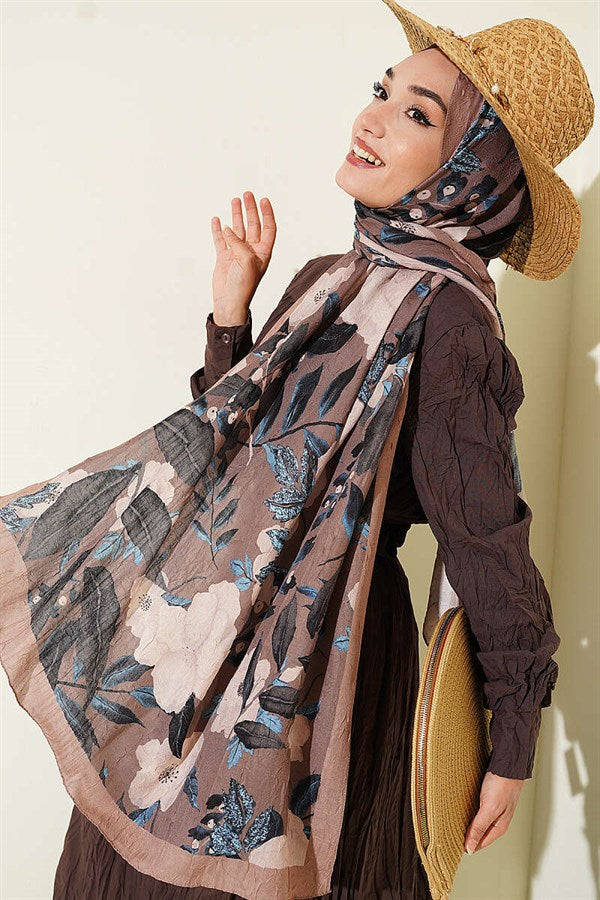 Violet Liva Modal Crush Shawl Soft Brown