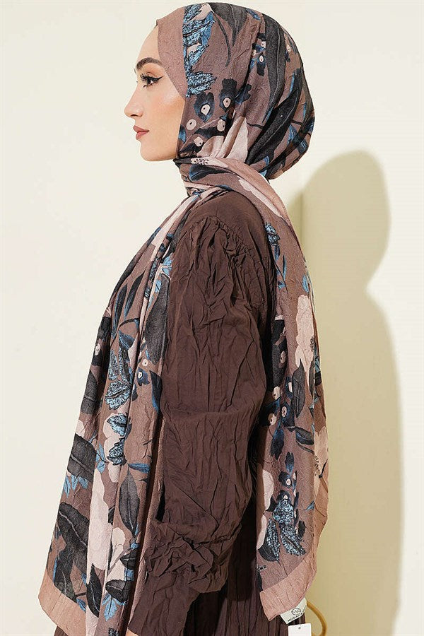 Violet Liva Modal Crush Shawl Soft Brown