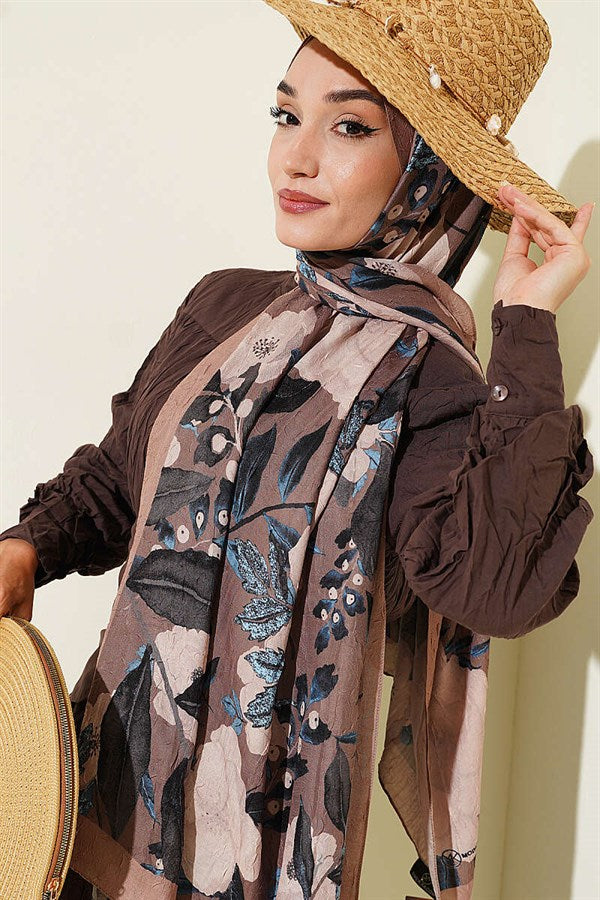 Violet Liva Modal Crush Shawl Soft Brown