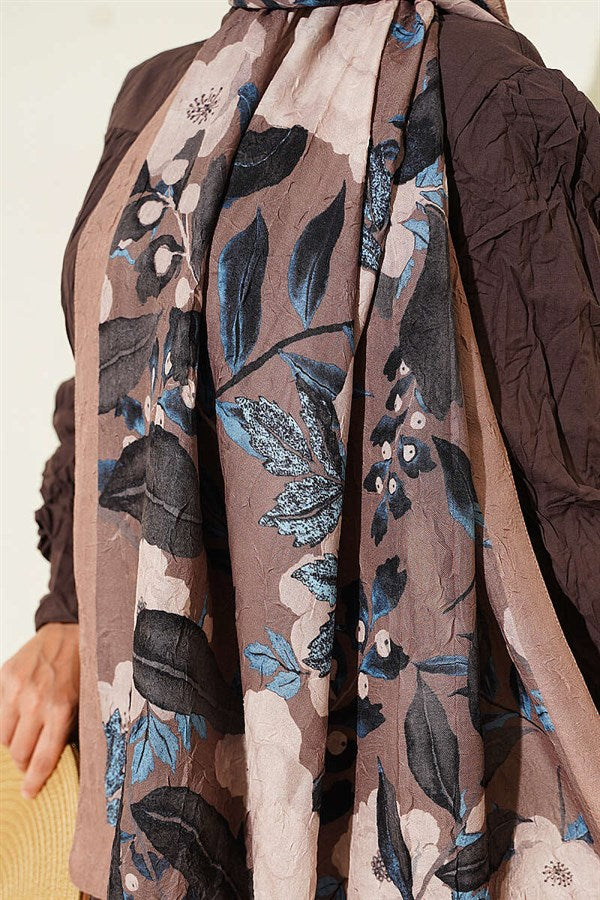 Violet Liva Modal Crush Shawl Soft Brown