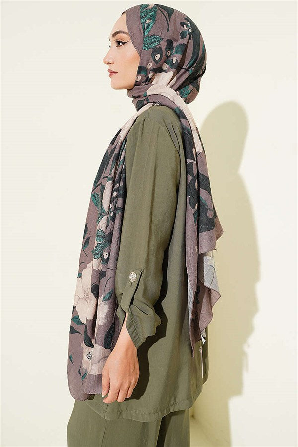 Violet Liva Modal Crush Shawl Mink