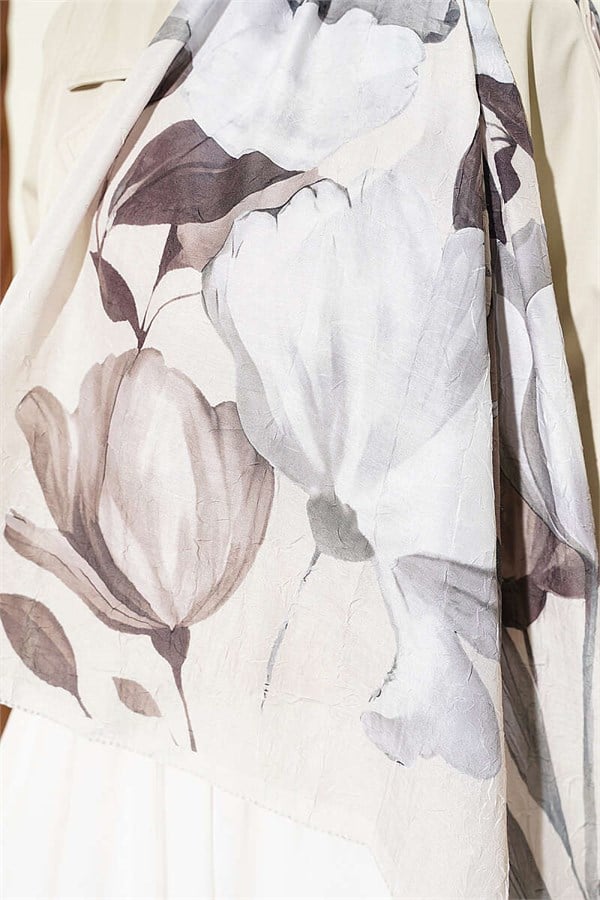 Viona Bamboo Kras Shawl Beige