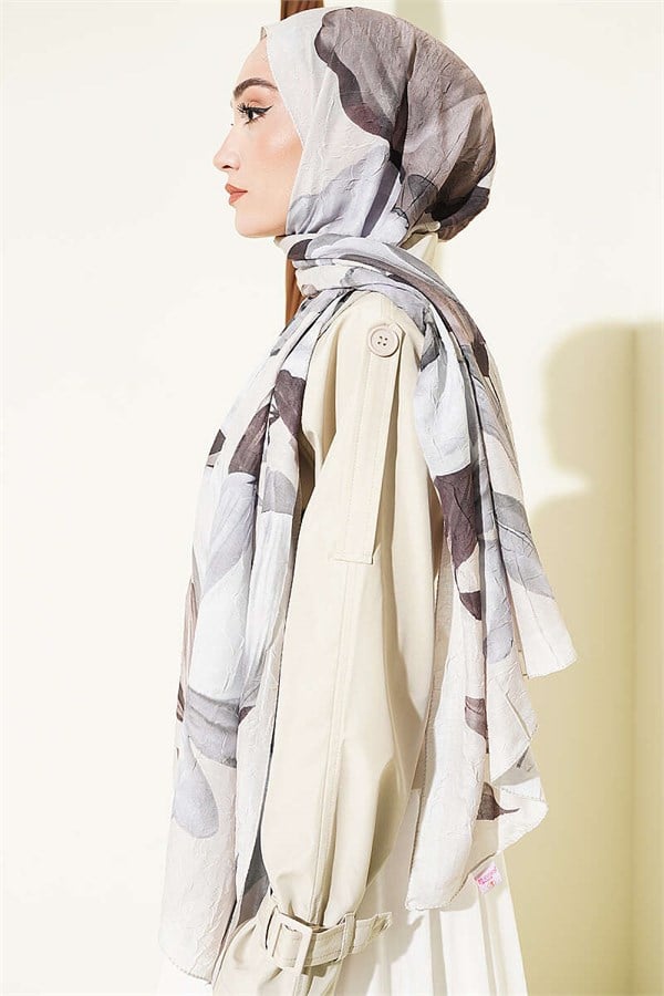 Viona Bamboo Kras Shawl Beige