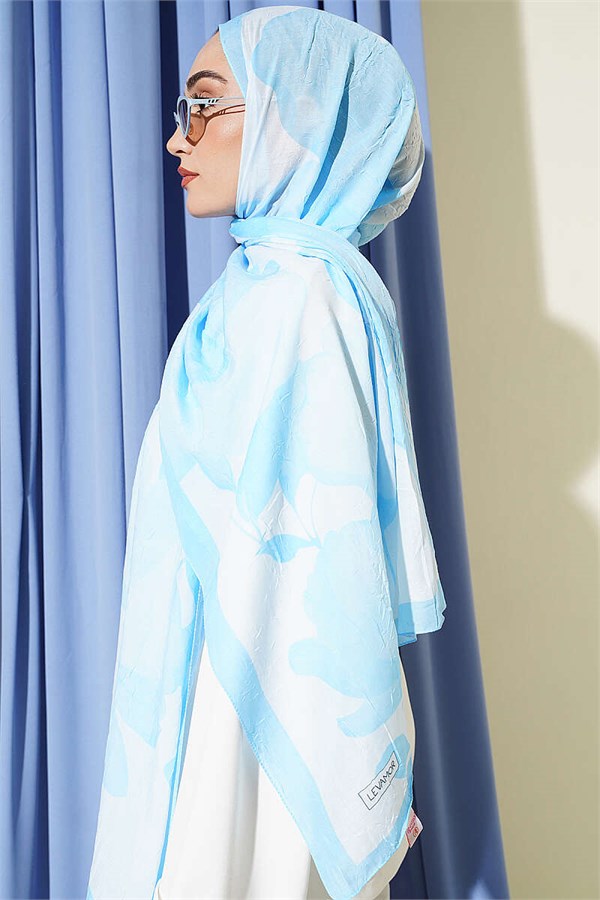 Viona Bamboo Crash Shawl Ice Blue