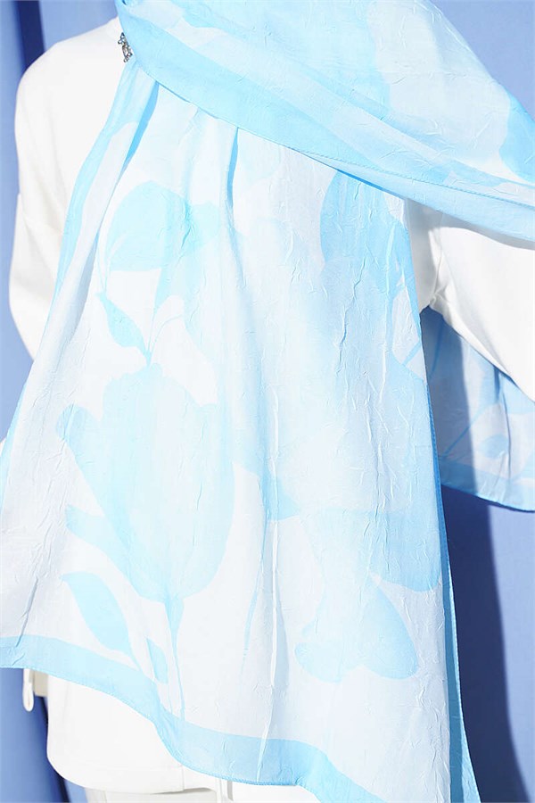 Viona Bamboo Crash Shawl Ice Blue