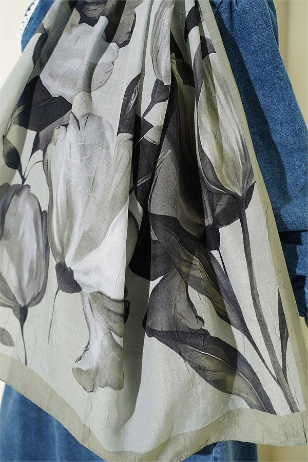 Viona Bamboo Crush Shawl Light Green