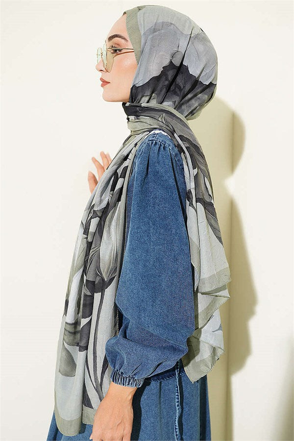 Viona Bamboo Crush Shawl Light Green