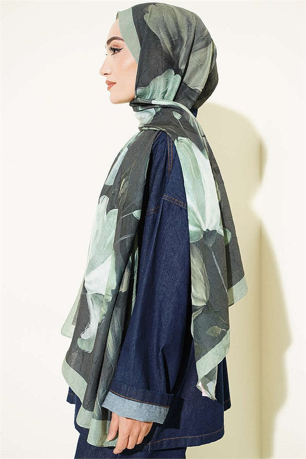 Viona Bamboo Kras Shawl Khaki