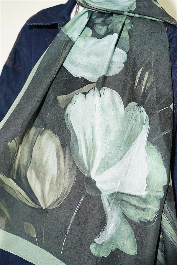 Viona Bamboo Kras Shawl Khaki