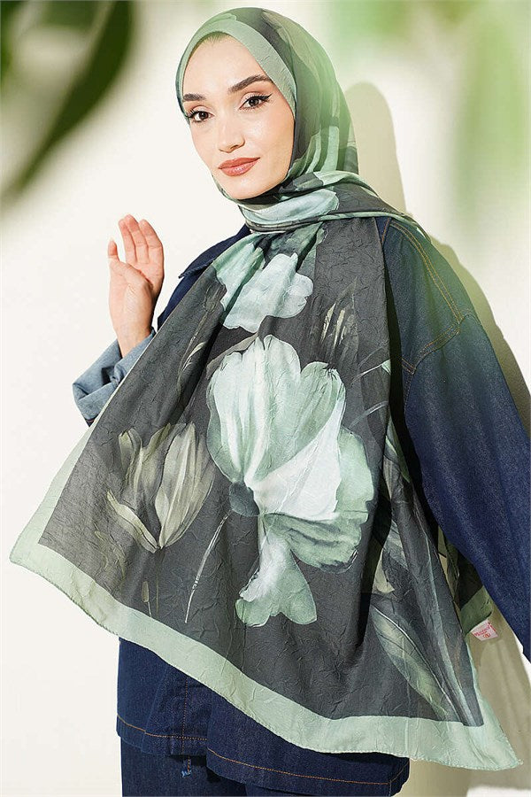 Viona Bamboo Kras Shawl Khaki