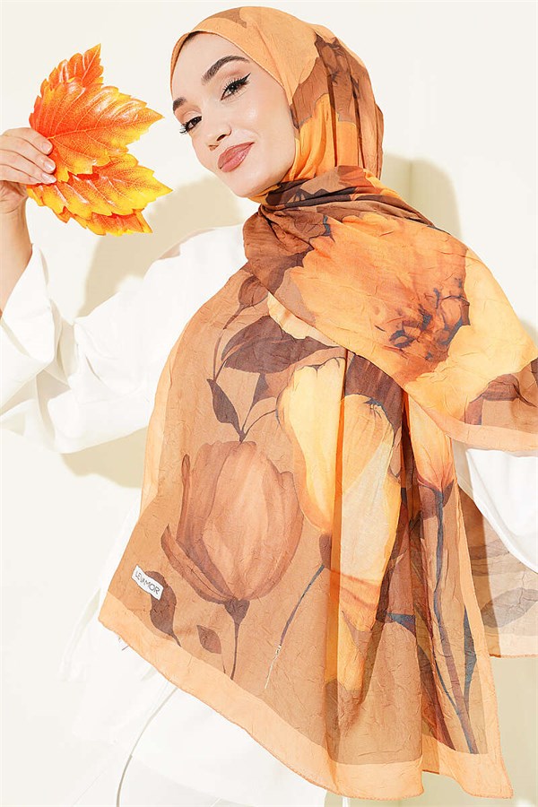 Viona Bamboo Crush Shawl Mustard
