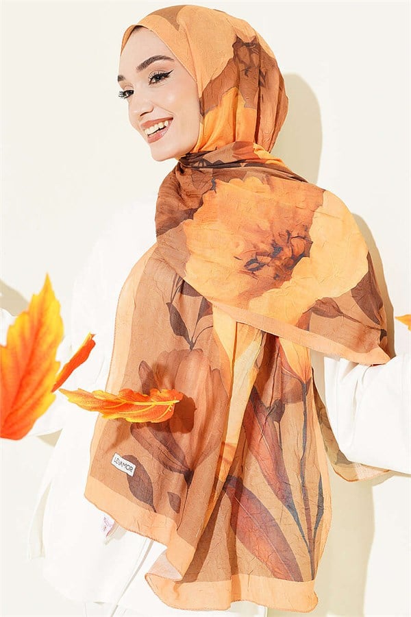 Viona Bamboo Crush Shawl Mustard