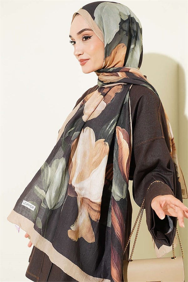 Viona Bamboo Kras Shawl Sand Beige