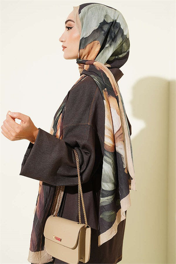 Viona Bamboo Kras Shawl Sand Beige