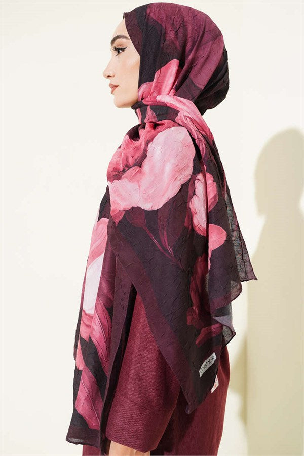 Viona Bamboo Krash Shawl Plum