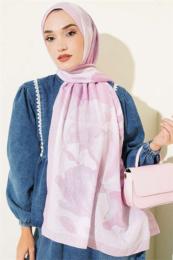 Viona Bamboo Crash Shawl Pink