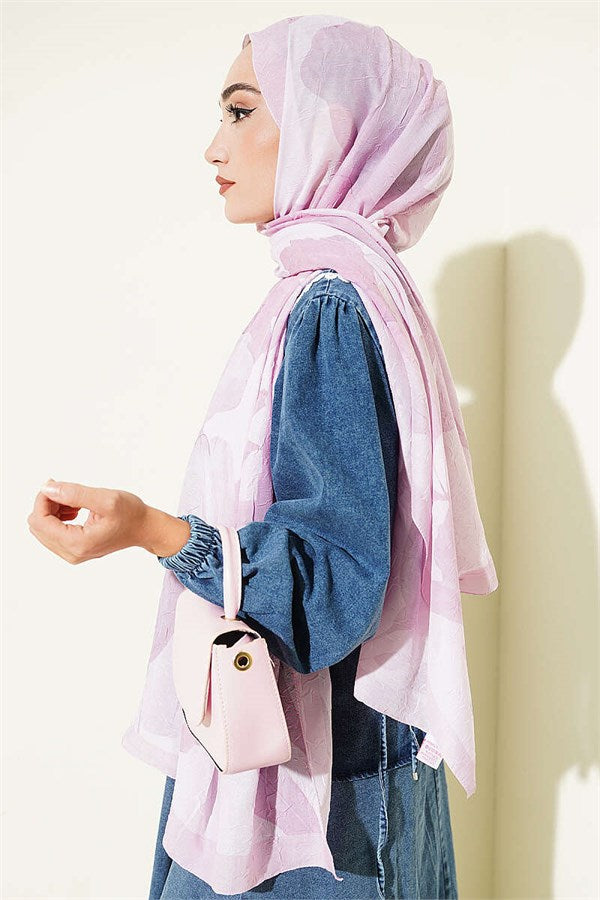 Viona Bamboo Crash Shawl Pink