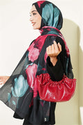 Viona Bamboo Crash Shawl Black Green