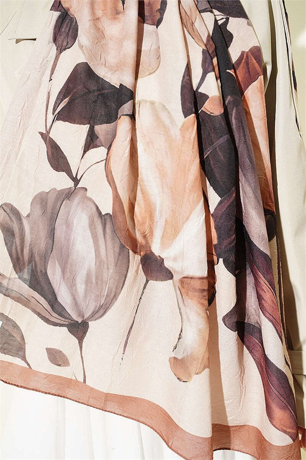 Viona Bamboo Crush Shawl Tan