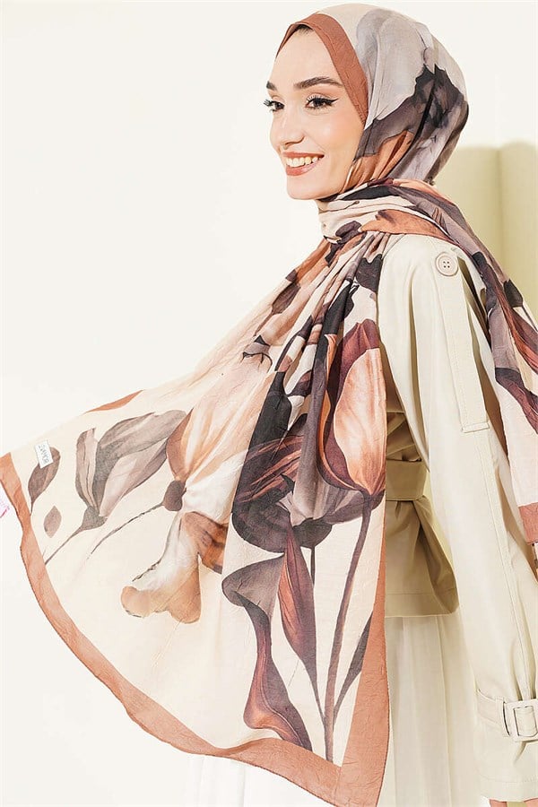 Viona Bamboo Crush Shawl Tan