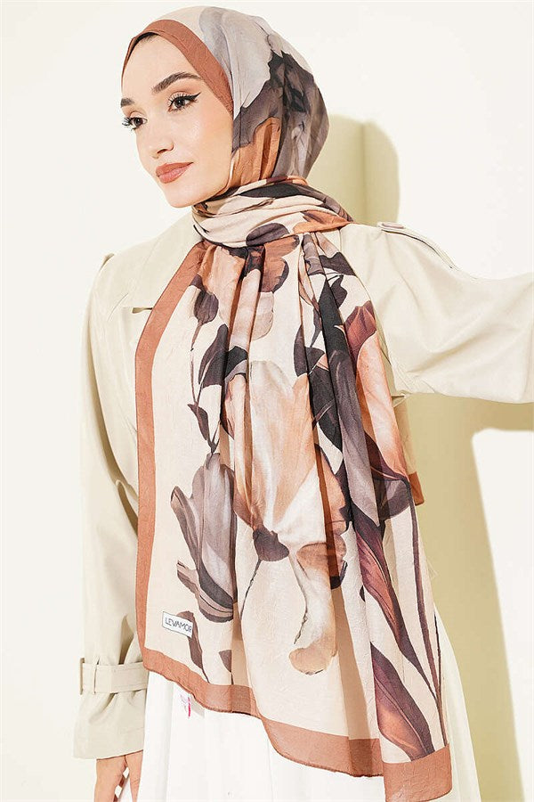 Viona Bamboo Crush Shawl Tan