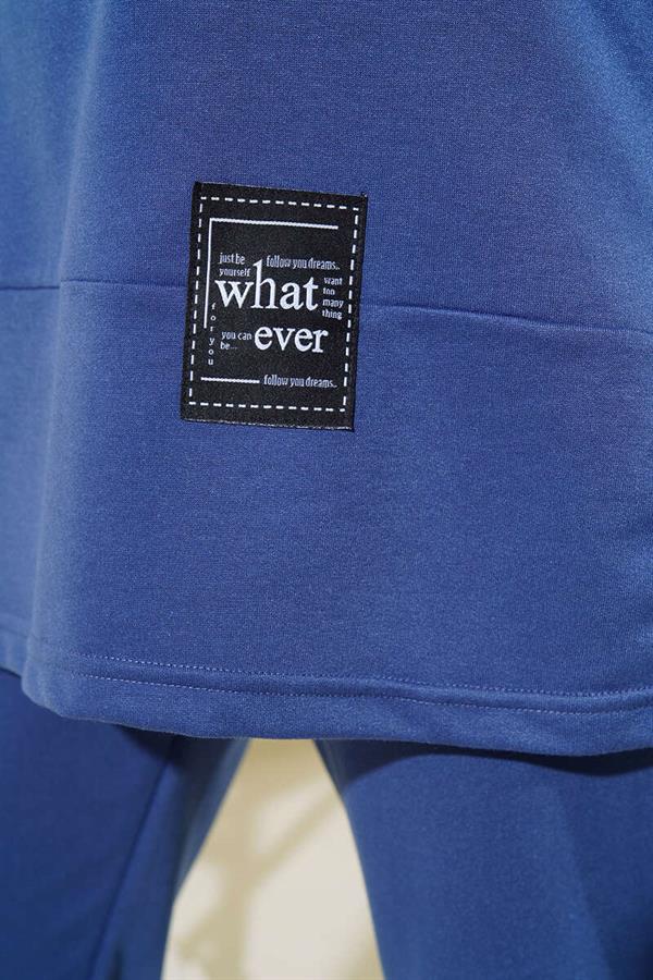 What Ever Emblem Hooded 2 Piece Set Indigo